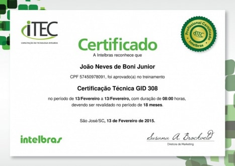 Certificao Tecnica GID 308
